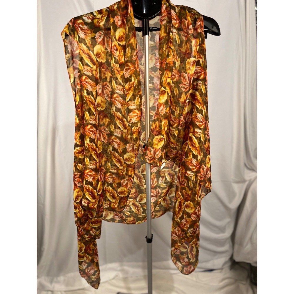 Accents by Lavello Women's Fall Leaves Convertible Vest Lightweight Layer
